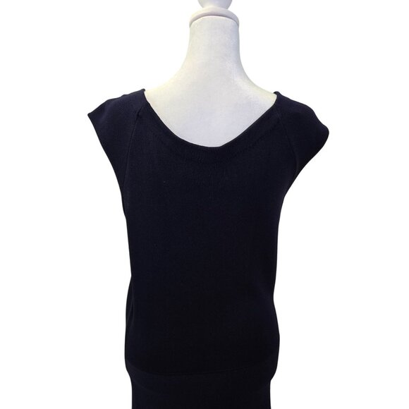 Eliza J Knit Fit & Flare Ruffle Hem Midi Dress Size Large - Picture 5 of 7